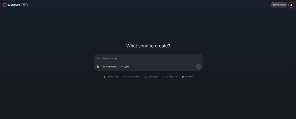 صفحه اصلی MusicGpt.